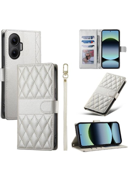 Xiaomi Poco F7 5g Darbeye Cüzdan Çift Sapanlar Deri Için Flip Case (Yurt Dışından)