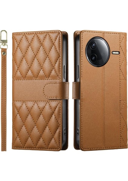Xiaomi Poco F7 Ultra Zarif Deri Kılıf Için Flip Case Çift Sapanlar Cüzdan (Yurt Dışından)