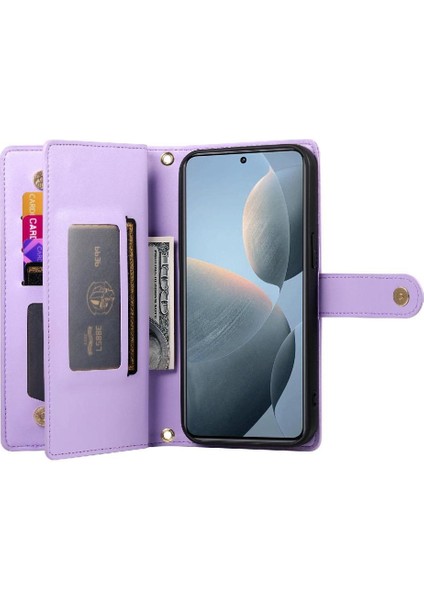 Xiaomi Poco F7 Ultra Crossbody Kayış Çok Fonksiyonlu Cüzdan Için Flip Case (Yurt Dışından)