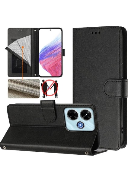 Xiaomi Poco M6 4g Kart Tutucu Manyetik Cüzdan Için Klasik Tarzı Flip Case (Yurt Dışından)