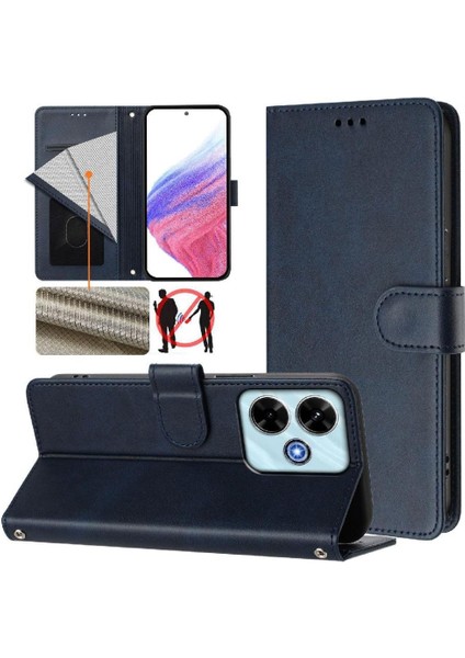 Xiaomi Poco M6 4g Kart Tutucu Manyetik Cüzdan Için Klasik Tarzı Flip Case (Yurt Dışından)
