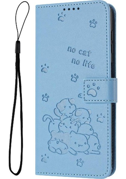 Xiaomi Poco F7 Ultra Sevimli Kedi Kart Tutucu Kickstand Deri Için Flip Case (Yurt Dışından)