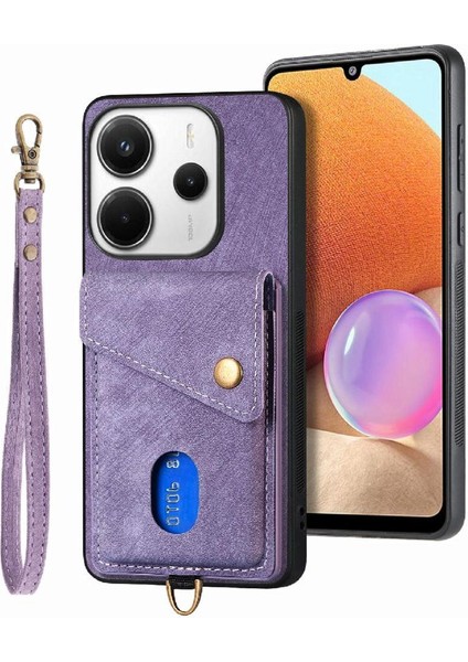Xiaomi Redmi Note 14 4g Çok Fonksiyonlu Premium Deri Kordon Için Kılıf (Yurt Dışından)