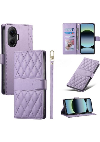 Xiaomi Poco F7 5g Darbeye Cüzdan Çift Sapanlar Deri Için Flip Case (Yurt Dışından)