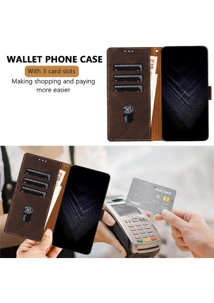 Xiaomi Redmi Note 14 4g Cüzdan Kart Yuvaları Için Kılıf Kapak Handy Standı Pu (Yurt Dışından)