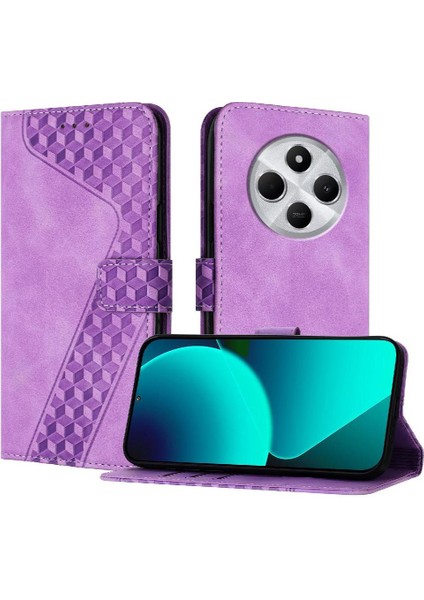 Xiaomi Poco C75 Manyetik Flip Folio Cüzdan Kickstand Kart Için Telefon Kılıfı (Yurt Dışından)