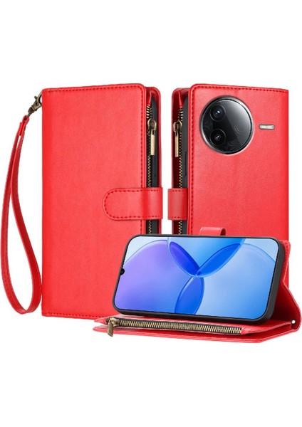 Xiaomi Poco F7 Ultra Pu Deri Cüzdan Fermuar Kart Yuvaları Için Kılıf Folio (Yurt Dışından)