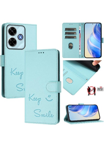 Xiaomi Poco M6 4g Kart Tutucu Cüzdan Kapak Kapak Rfıd Engelleme Pu Için Kılıf (Yurt Dışından)