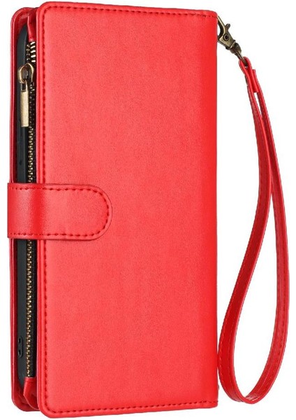 Xiaomi Poco C75 Kart Yuvaları Için Kılıf Cüzdan Fermuar Folio Kapak Pu Deri (Yurt Dışından)