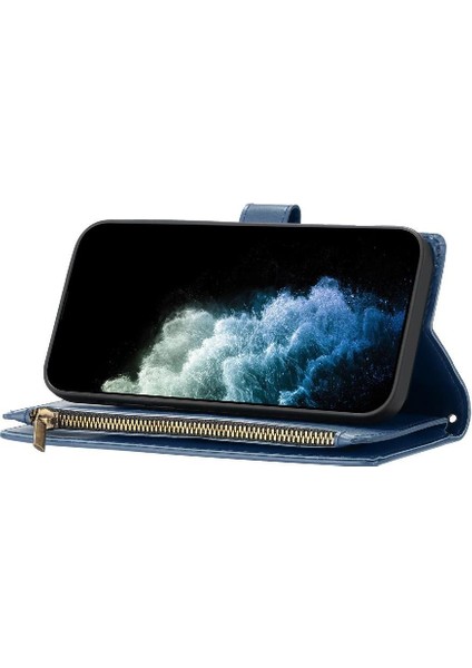 Xiaomi Poco C75 Kart Yuvaları Için Kılıf Cüzdan Fermuar Folio Kapak Pu Deri (Yurt Dışından)