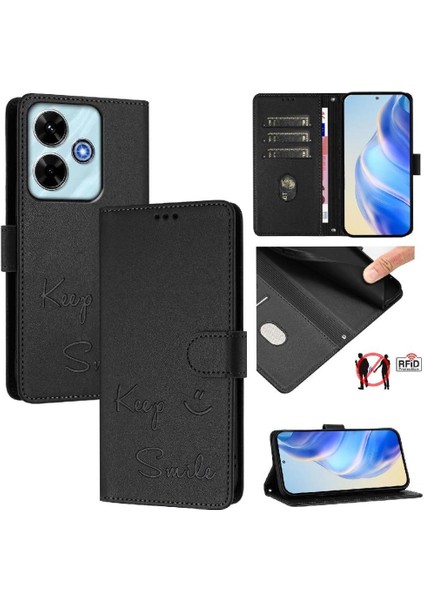Xiaomi Poco M6 4g Kart Tutucu Cüzdan Kapak Kapak Rfıd Engelleme Pu Için Kılıf (Yurt Dışından)