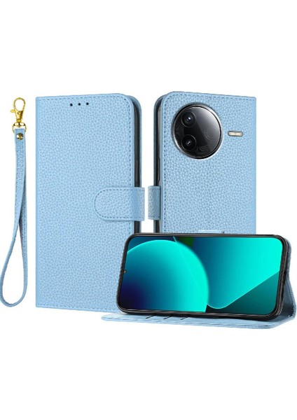 Xiaomi Poco F7 Pro Cüzdan Kart Yuvaları Için Telefon Kılıfı Tutucu Litchi Desen (Yurt Dışından)