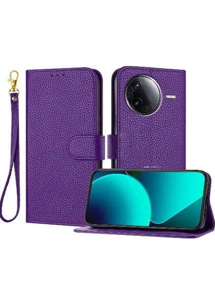 Telefon Kılıfı Için Xiaomi Poco F7 Ultra Pu Deri Kart Yuvaları Tutucu Litchi (Yurt Dışından)