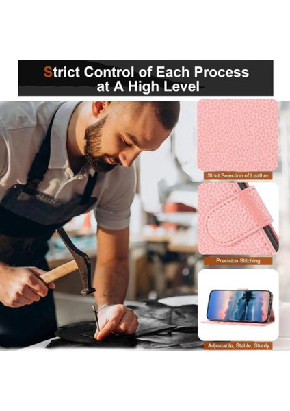 Xiaomi Poco C75 Litchi Desen Cüzdan Kart Yuvaları Tutucu Pu Için Telefon Kılıfı (Yurt Dışından)