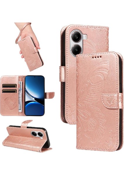 Xiaomi Poco Için Flip Case X7 Pro 5g Kabartmalı Kelebek Yüksek Kaliteli El (Yurt Dışından)