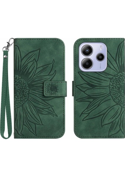 Xiaomi Redmi Note 14 4g Lüks Pu Deri Kabartmalı Ayçiçeği Için Kılıf (Yurt Dışından)
