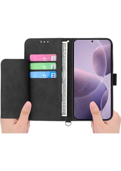 Xiaomi Poco F7 Pro Bileklik Çoklu Kredi Kartı Yuvaları Için Flip Case (Yurt Dışından)