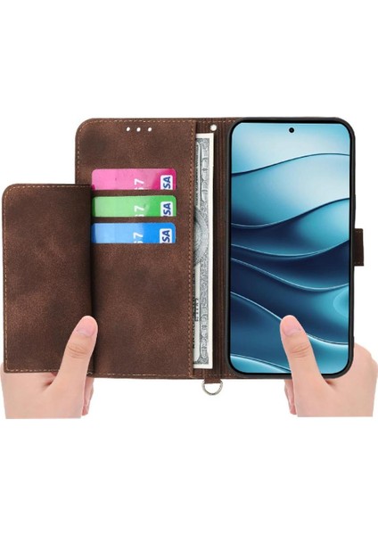Xiaomi Redmi Note 14 4g Çoklu Kredi Kartı Yuvaları Bileklik Için Flip Case (Yurt Dışından)