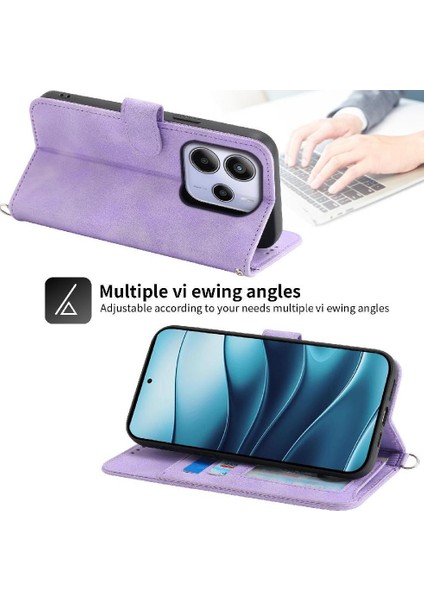 Xiaomi Redmi Note 14 4g Çoklu Kredi Kartı Yuvaları Bileklik Için Flip Case (Yurt Dışından)