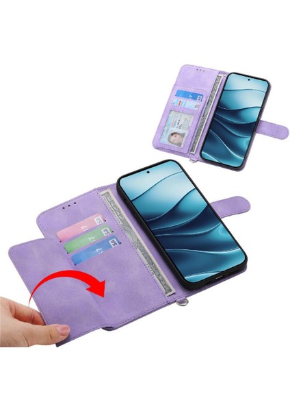 Xiaomi Redmi Note 14 4g Çoklu Kredi Kartı Yuvaları Bileklik Için Flip Case (Yurt Dışından)