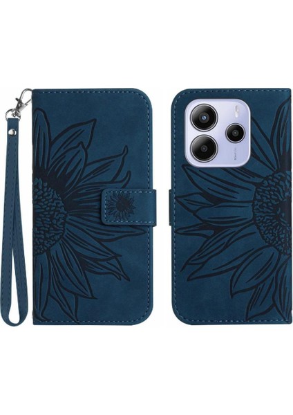 Xiaomi Redmi Note 14 4g Lüks Pu Deri Kabartmalı Ayçiçeği Için Kılıf (Yurt Dışından)