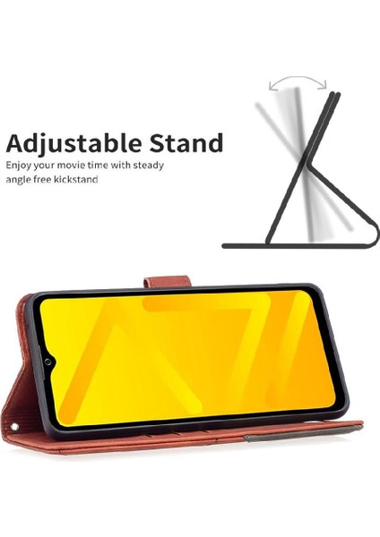 Xiaomi Poco C75 Kart Tutucu Kickstand Darbeye Dayanıklı Manyetik Pu Için Flip Case (Yurt Dışından)