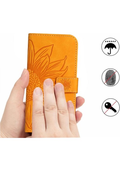 Xiaomi Redmi Note 14 4g Lüks Pu Deri Kabartmalı Ayçiçeği Için Kılıf (Yurt Dışından)