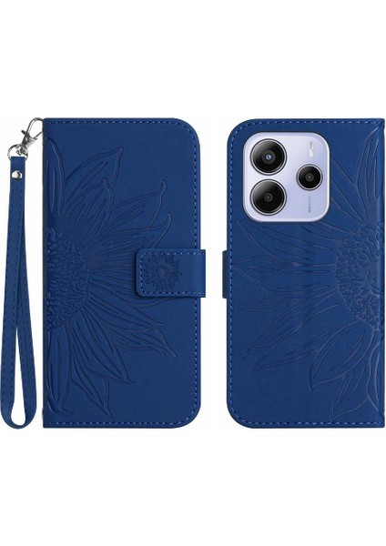 Xiaomi Redmi Note 14 4g Lüks Pu Deri Kabartmalı Ayçiçeği Için Kılıf (Yurt Dışından)