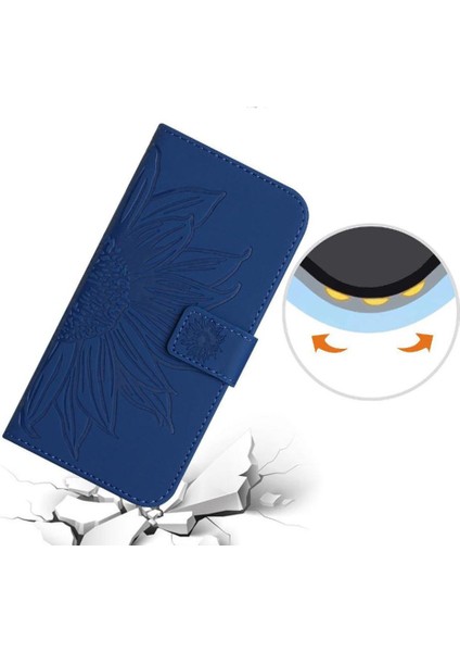 Xiaomi Redmi Note 14 4g Lüks Pu Deri Kabartmalı Ayçiçeği Için Kılıf (Yurt Dışından)