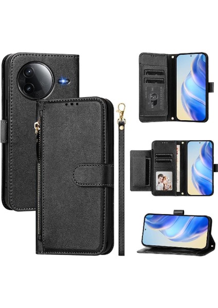 Xiaomi Poco F7 Pro 5g Için Flip Case Pu Deri Manyetik Kart Tutucu (Yurt Dışından)