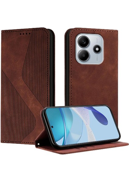 Xiaomi Redmi Note 14 5g Manyetik Kart Yuvaları Tutucu Pu Deri Için Kılıf (Yurt Dışından)
