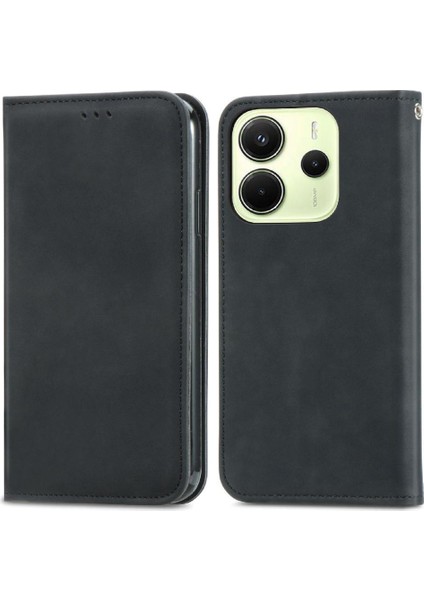 Xiaomi Redmi Note 14 4g Deri Çanta Cüzdan Basit Iş Için Flip Case (Yurt Dışından)