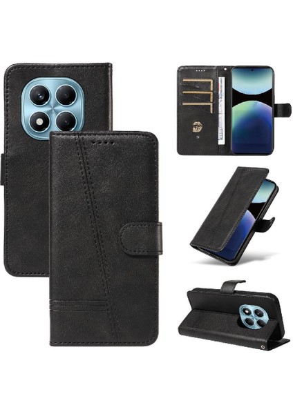 Kredi Kartı Yuvası ile Xiaomi Redmi Not 14 Pro 4g Için Filp Durumda Preslenmiş Pu (Yurt Dışından)