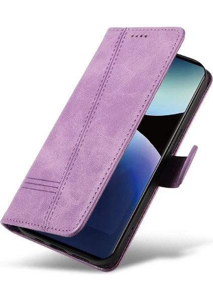 Kredi Kartı Yuvası ile Xiaomi Redmi Not 14 Pro 4g Için Filp Durumda Preslenmiş Pu (Yurt Dışından)