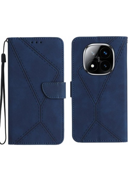 Xiaomi Redmi Not 14 Pro Plus Dikiş Kabartmalı Deri Cüzdan (Yurt Dışından)