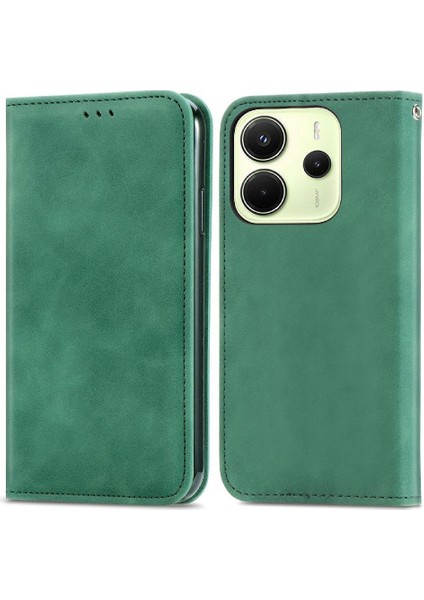 Xiaomi Redmi Note 14 4g Deri Çanta Cüzdan Basit Iş Için Flip Case (Yurt Dışından)