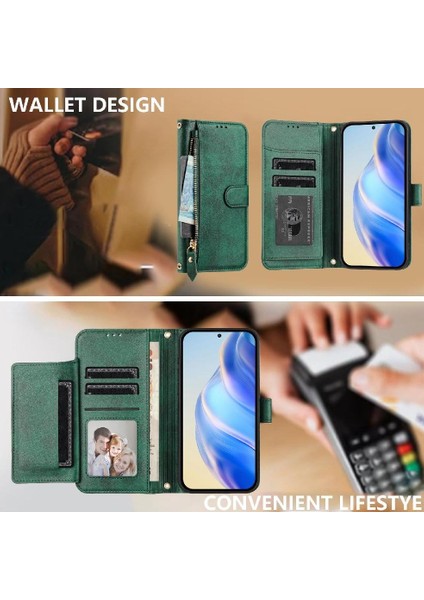 Xiaomi Poco F7 Ultra 5g Fermuar Kart Tutucu Pu Deri Için Flip Case (Yurt Dışından)