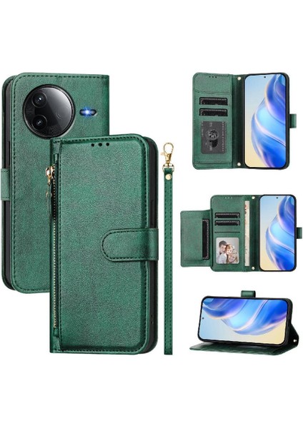 Xiaomi Poco F7 Ultra 5g Fermuar Kart Tutucu Pu Deri Için Flip Case (Yurt Dışından)