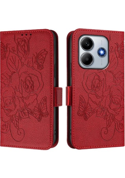 Kredi Kartı Yuvası Pu ile Xiaomi Redmi Note 14 4g Manyetik Cüzdan Için Kılıf (Yurt Dışından)