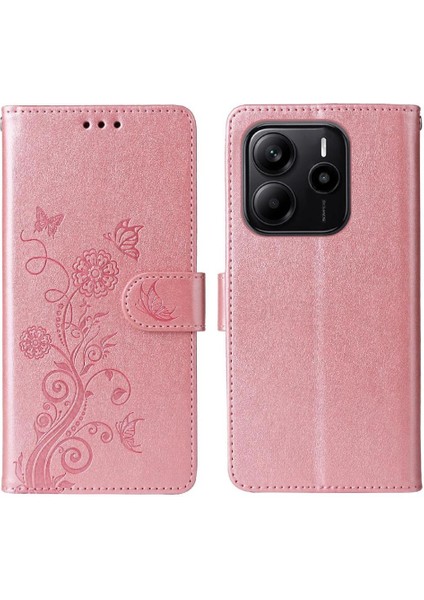 Xiaomi Redmi Note 14 4g Çiçek Kart Yuvaları Deri Flip Için Flip Case (Yurt Dışından)