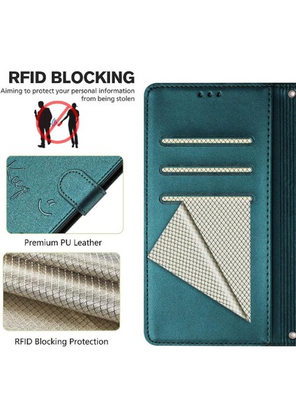 Xiaomi Redmi Note 14 4g Pu Deri Rfıd Engelleme Kart Tutucu Flıp Için Kılıf (Yurt Dışından)