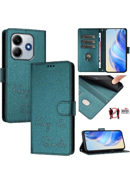Xiaomi Redmi Note 14 4g Pu Deri Rfıd Engelleme Kart Tutucu Flıp Için Kılıf (Yurt Dışından)