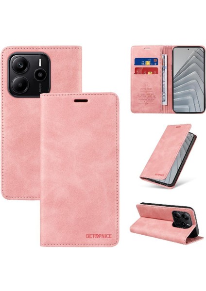 Xiaomi Redmi Note 14 4g Koruyucu Manyetik Folyo Cüzdan Pu Için Kılıf (Yurt Dışından)