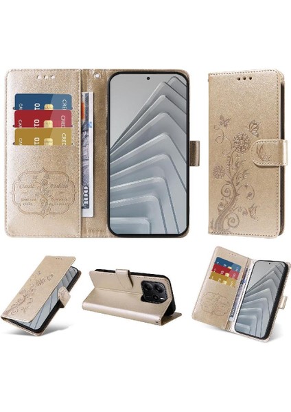 Xiaomi Redmi Note 14 4g Çiçek Kart Yuvaları Deri Flip Için Flip Case (Yurt Dışından)