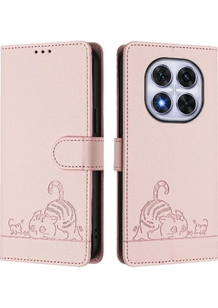Xiaomi Redmi Için Not 14 Pro 4g Cüzdan Kapak Çevirin Kedi Rfıd Kart Yuvası (Yurt Dışından)
