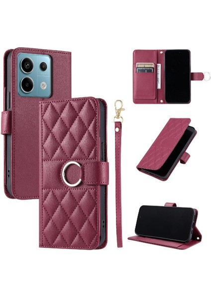 Xiaomi Poco X6 Kart Yuvaları Tutucu Manyetik Pu Deri Bilek Için Flip Case (Yurt Dışından)