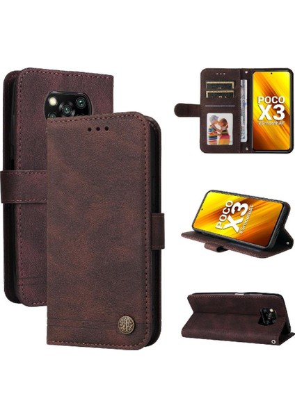 Xiaomi Poco X3/x3 Pro Cüzdan Kısa Kayış Darbeye Dayanıklı Kart Yuvası Için Kılıf (Yurt Dışından)