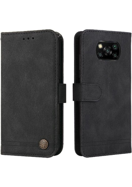Xiaomi Poco X3/x3 Pro Cüzdan Kısa Kayış Darbeye Dayanıklı Kart Yuvası Için Kılıf (Yurt Dışından)
