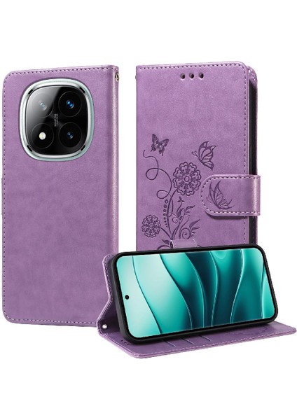 Xiaomi Redmi Note 14 Pro 5g Flip Deri Çiçek Kart Yuvaları Için Flip Case (Yurt Dışından)