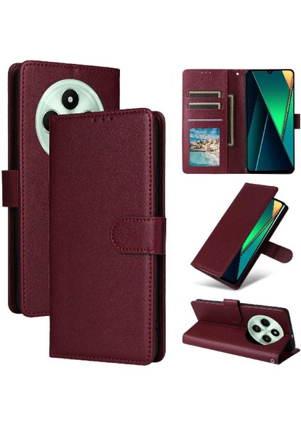 Xiaomi Poco C75 4g Pu Deri Cüzdan Kılıf Bilek Kayışı Kartı Için Flip Case (Yurt Dışından)